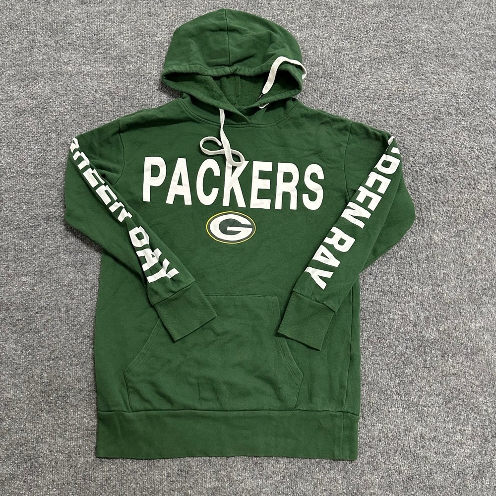 NFL Team Apparel Hoodie Womens Size S Green Packers Graphic Long Sleeve Pullover